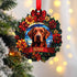 Labrador Fox Red Wreath Christmas Decoration